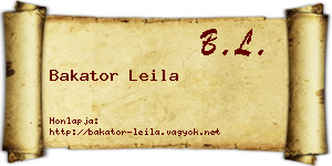 Bakator Leila névjegykártya